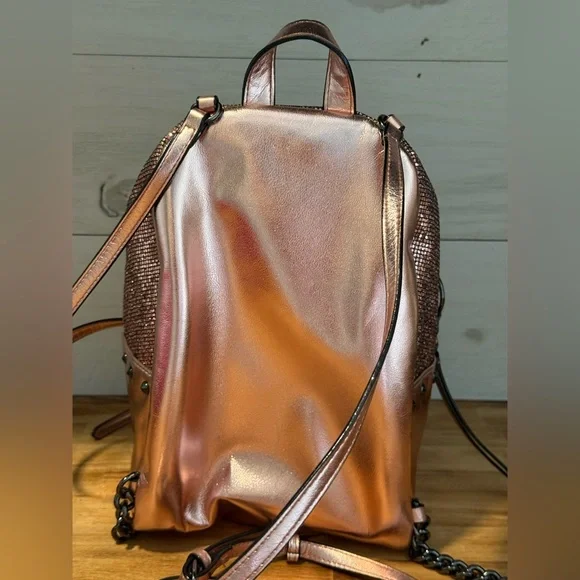 Victoria's Secret Metallic Rose Gold Mini Backpack - Picture 8 of 14